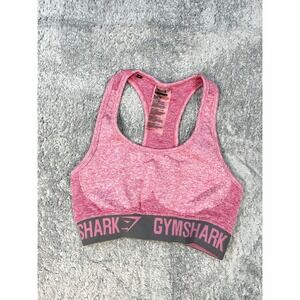Gymshark Flex Racerback Sports Bra womens S pink elastic band gray Dry